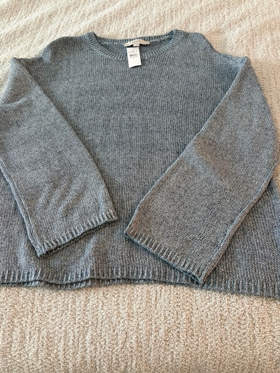 LOFT Sweaters - NWT Loft 100% Cotton Marled Blue Gray Crewneck Sweater Size XL